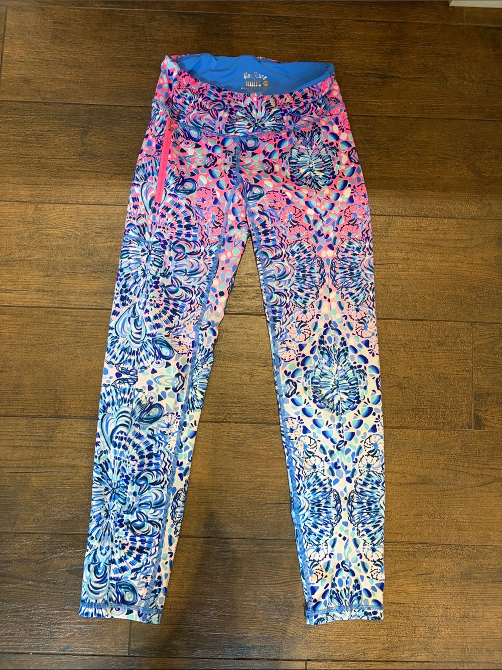 Lilly Pulitzer Pink and Blue Floral Print Girls Leggings